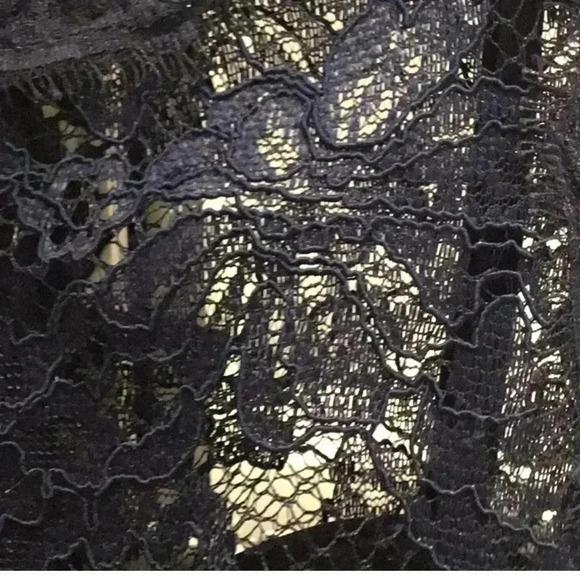 Xscape lace sleeveless mini dress navy black prom graduation wedding  formal - Picture 8 of 11